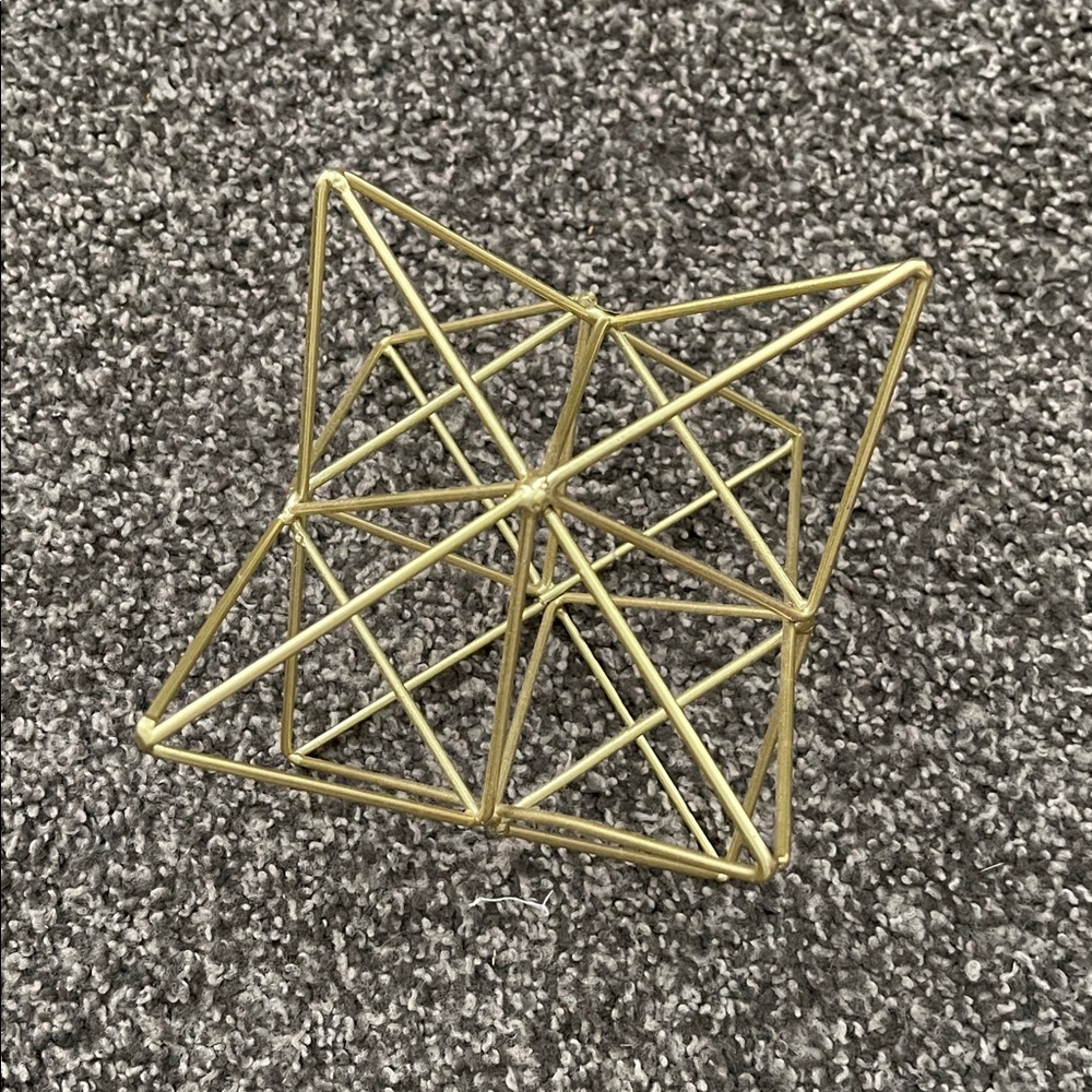 Set of Geometric Gold and Silver Decorative Orbs - Picture 2 of 5